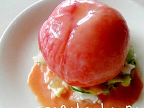 まるごと トマトサラダ レシピ 作り方 By 朝ごはん本舗 楽天レシピ